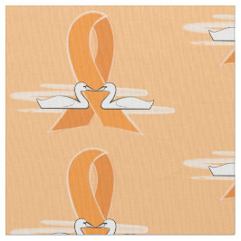 Orange Bewusstseins-Band mit Schwänen Stoff