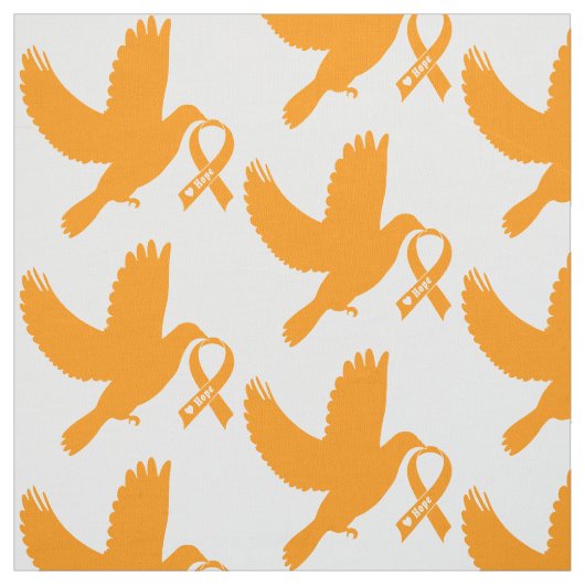 Orange Bewusstseins-Band mit Taube der Hoffnung Stoff (Muster)