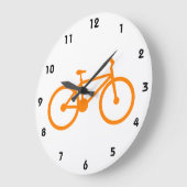 Orange Bicycle Große Wanduhr (Winkel)