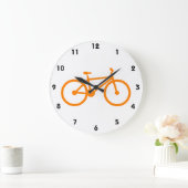 Orange Bicycle Große Wanduhr (Zuhause)