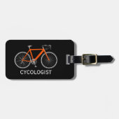 Orange Bicycle On Black Gepäckanhänger (Vorderseite horizontal)