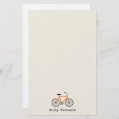 Orange Bicycle Personalisiert Stationery Briefpapier (Vorne/Hinten)