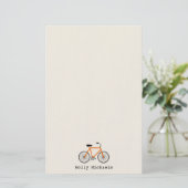 Orange Bicycle Personalisiert Stationery Briefpapier (Stehend Vorderseite)