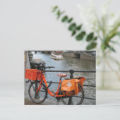 Orange Bicycle Postkarte (Stehend Vorderseite)