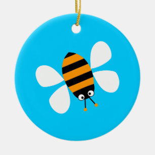 Orange Biene Keramikornament