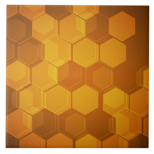 Orange Bienenwabenhexagonmuster Fliese (Vorderseite)