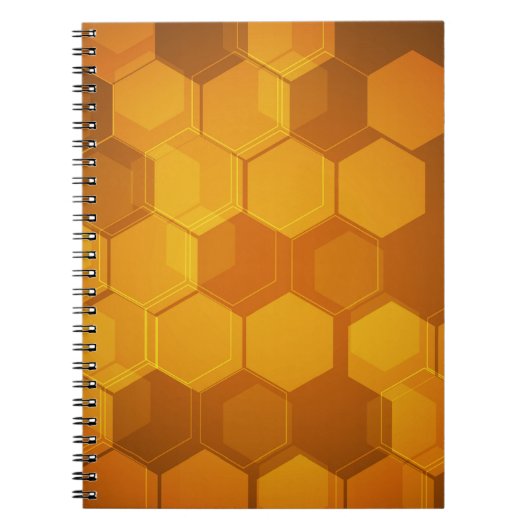 Orange Bienenwabenhexagonmuster Notizblock (Vorderseite)