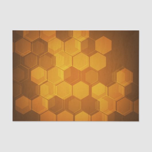 Orange Bienenwabenhexagonmuster Seidenpapier (Vorderseite)