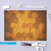 Orange Bienenwabenhexagonmuster Seidenpapier (Handwerk)