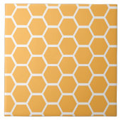 Orange Bienenwabenmuster Fliese (Vorderseite)