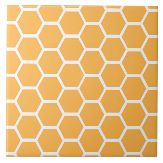 Orange Bienenwabenmuster Fliese (Vorderseite)