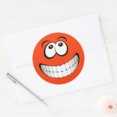 Orange Big Grin Face Runder Aufkleber (Umschlag)