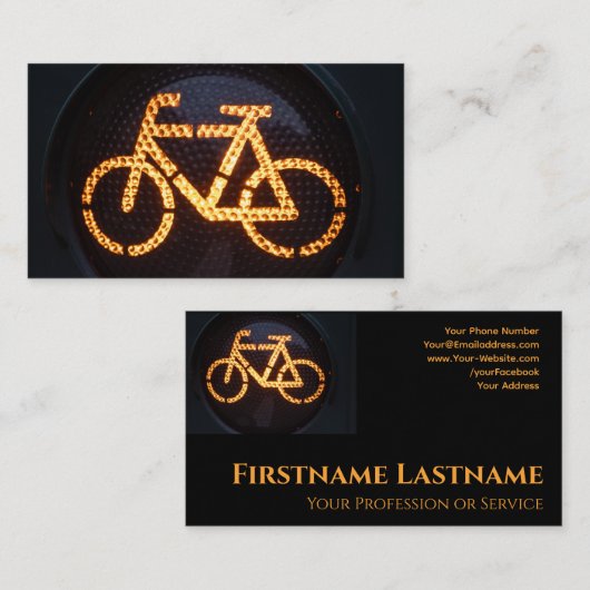 Orange Bike for Bicycle Repair Shops Fahrradrepara Visitenkarte (Vorne/Hinten)