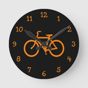 Orange Bike Runde Wanduhr