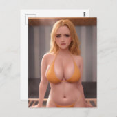 Orange Bikini AI Fantasy Woman Postkarte (Vorne/Hinten)