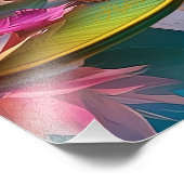 Orange Billed White Heron Fantasy Bird Fotodruck (Ecke)