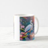 Orange Billed White Heron Fantasy Bird Kaffeetasse (VorderseiteRechts)