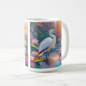 Orange Billed White Heron Fantasy Bird Kaffeetasse (VorderseiteRechts)