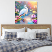 Orange Billed White Heron Fantasy Bird Leinwanddruck (Insitu (Schlafzimmer))