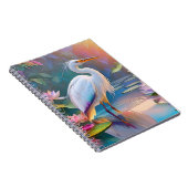Orange Billed White Heron Fantasy Bird Notizblock (Rechte Seite)