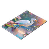 Orange Billed White Heron Fantasy Bird Notizblock (Linke Seite)