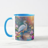 Orange Billed White Heron Fantasy Bird Tasse (Links)