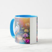 Orange Billed White Heron Fantasy Bird Tasse (Vorderseite Links)
