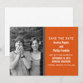 Orange Binary Code Foto Save the Date einladen Einladung (Vorne/Hinten)