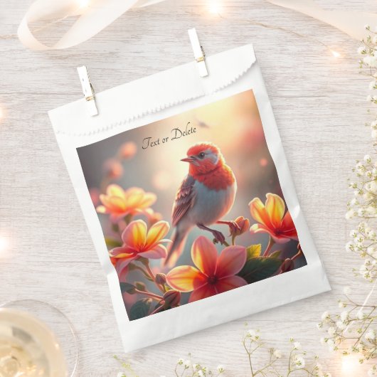 Orange Bird Floral Fevor Bag Geschenktütchen (Ausgeschnitten)