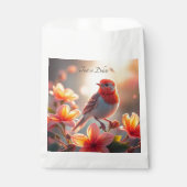Orange Bird Floral Fevor Bag Geschenktütchen (Vorderseite)