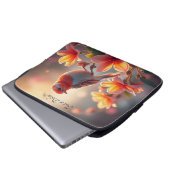 Orange Bird Floral Laptop Sleeve (Vorne Knopf)