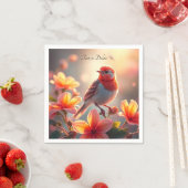 Orange Bird Floral Napkins Serviette (Beispiel)