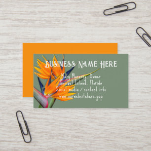 Orange Bird-of-paradise Blume Business Cards Visitenkarte