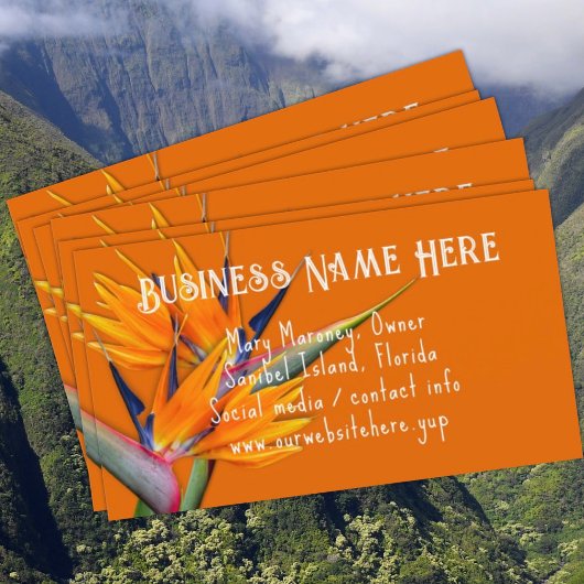 Orange Bird-of-paradise Blume Business Cards Visitenkarte
