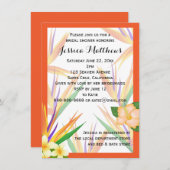 Orange Bird of Paradise Brautparty Hochzeit Einladung (Vorne/Hinten)