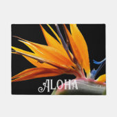 Orange Bird of Paradise Pflanze Bloom Aloha Fußmatte (Vorderseite)