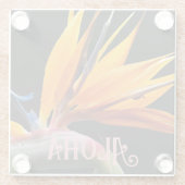 Orange Bird of Paradise Pflanze Bloom Aloha Glasuntersetzer (Rückseite)