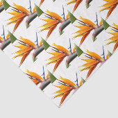 Orange Bird of Paradise Pflanze Blumenmuster Seidenpapier (Ausschnitt)