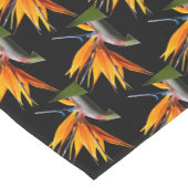 Orange Bird of Paradise Pflanze Pattern auf Schwar Kurzer Tischläufer (Ecke)