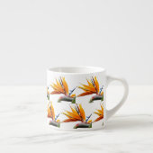 Orange Bird of Paradise Pflanze Pattern auf Weiß Espressotasse (Rechts)