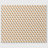 Orange Bird of Paradise Pflanze Pattern auf Weiß Geschenkpapier (Flach)