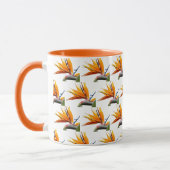 Orange Bird of Paradise Pflanze Pattern auf Weiß Tasse (Links)