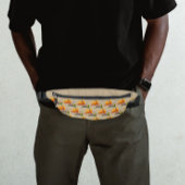 Orange Bird of Paradise Plant Pattern on Khaki Bauchtasche