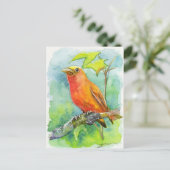 Orange Bird Postkarte (Stehend Vorderseite)