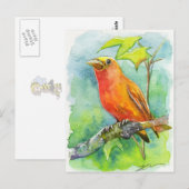 Orange Bird Postkarte (Vorne/Hinten)
