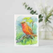 Orange Bird Postkarte (Stehend Vorderseite)