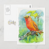 Orange Bird Postkarte (Vorne/Hinten)