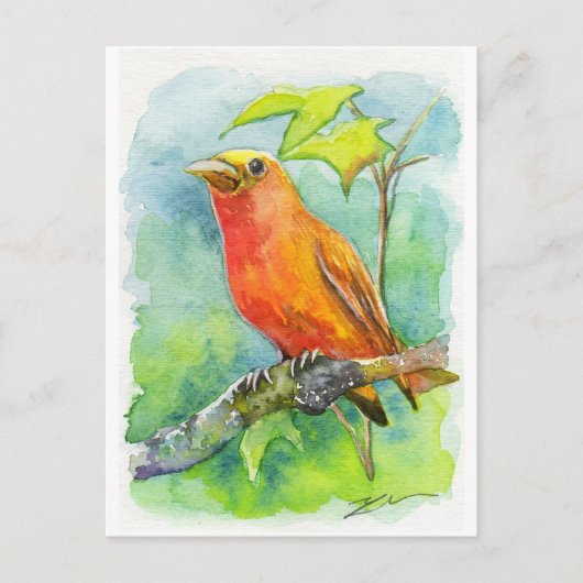 Orange Bird Postkarte (Vorderseite)