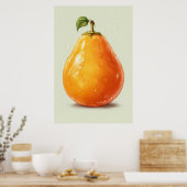 Orange Birne Poster (Küche)