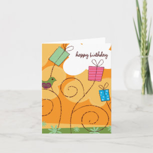 Orange Birthday Card Karte